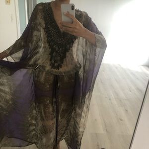Shahida Parides Kaftan Maxi dress S, purple and gray